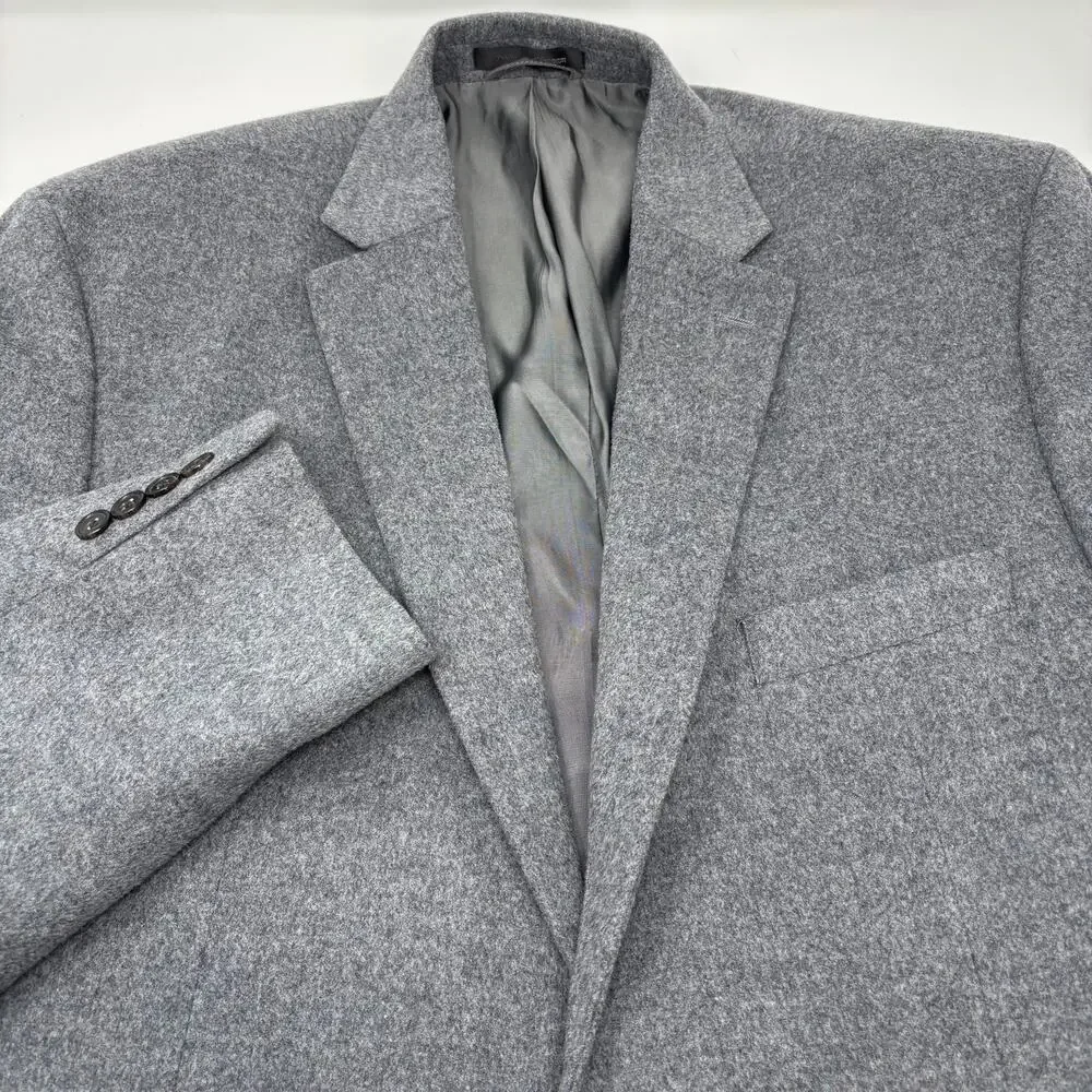 Lauren Ralph Lauren Mens‎ 46L Gray Wool Silk Cashmere Blend 2 Button Blazer